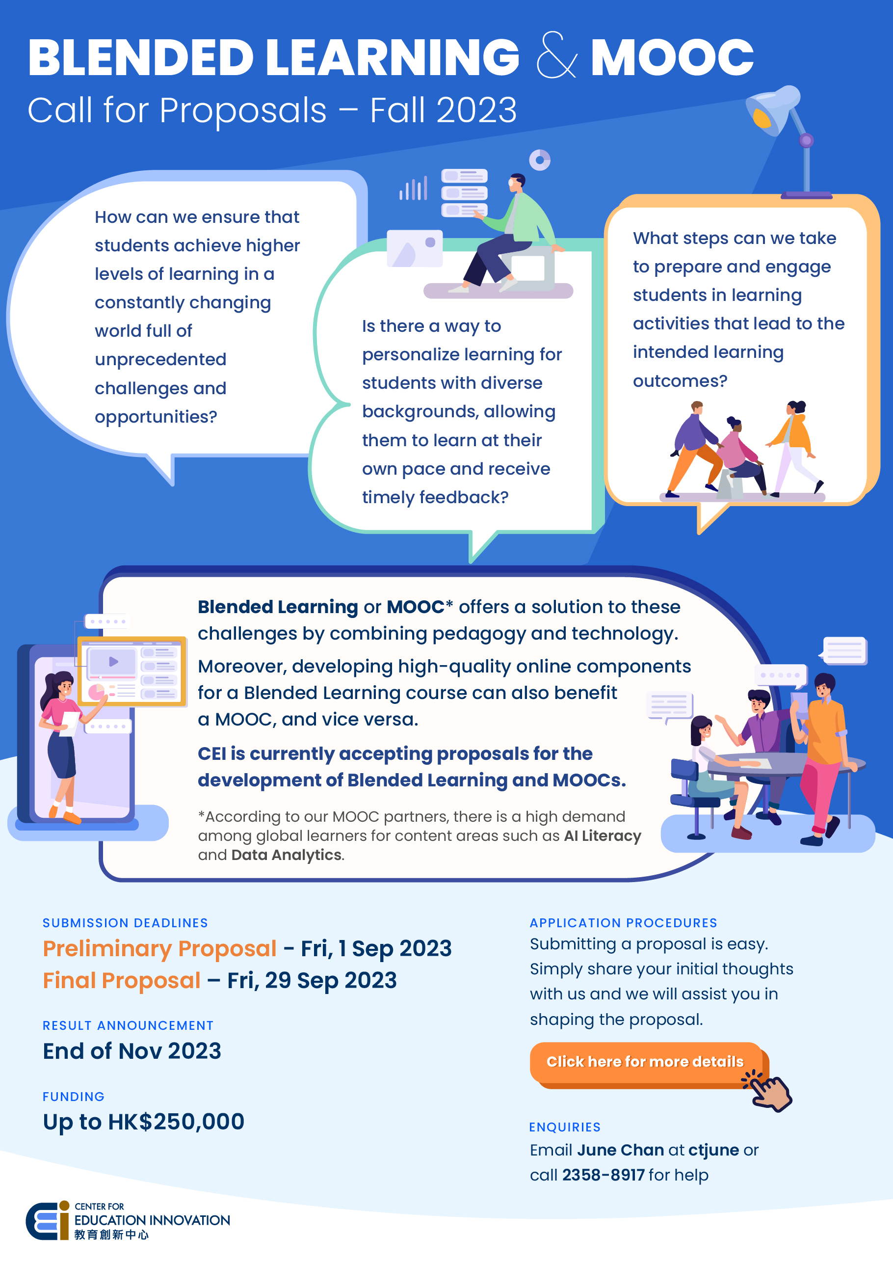 Blended Learning & MOOC Call For Proposals | FALL 2023